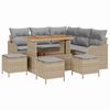 vidaXL Set Divano da Giardino 9 pz Beige polyrattan