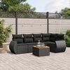 vidaXL Set Divano da Giardino 6 pz con Cuscini Nero in Polyrattan