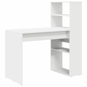 vidaXL Scrivania Bianco 113 x 54 x 120 cm Legno multistrato