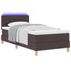 vidaXL Letto a Sorgente LED con led Marrone Scuro 90 x 190 cm Tessuto