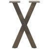 vidaXL Gambe per Tavolino da Caff&egrave; a Forma di X 2 pz Acciaio Naturale 28x(42-43) cm Acciaio