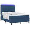vidaXL Letto a molle con materasso con led Blu 140 x 190 cm Tessuto