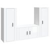 vidaXL Set Mobili Porta TV 3 pz Bianco Lucido in Legno Multistrato