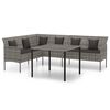 vidaXL Set da Pranzo da Giardino 2 pz con Cuscini in Polyrattan Grigio