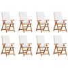 vidaXL Sedia da Giardino 8 pcs Marrone e bianco 57 x 71.5 x 104 cm