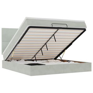 vidaXL Struttura Letto Pouf con Materassi 160x200 cm in Velluto