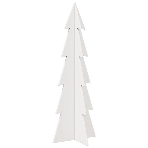 vidaXL Albero di Natale Decorativo Bianco 112 cm Legno Massello Pino