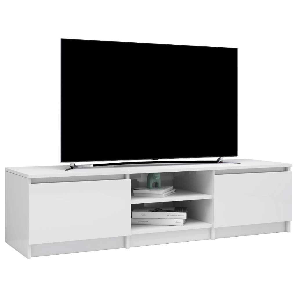 Mobile TV VidaXL Bianco Lucido - 158,5x36x45 Cm In Legno Multistrato Con 4 Ante - Foto 3