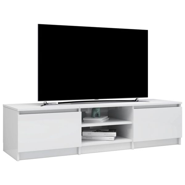 vidaXL Mobile Porta TV Bianco Lucido 140x40x35,5 cm Legno Multistrato