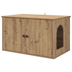 vidaXL Casa per Gatti Rovere Artigianale 85 x 55 x 50,5 cm