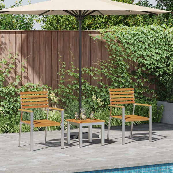 vidaXL Set da Pranzo per Giardino 3 pcs Legno di Acacia Massello