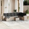 vidaXL Set Divano da Giardino 9pz con Cuscini Grigio Chiaro Polyrattan