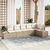 vidaXL Set Divano da Giardino 6 pcs Beige e Crema polyrattan