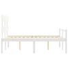 vidaXL Letto per Anziani Bianco Testiera Small Double Legno Massello