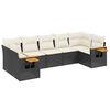 vidaXL Set Divani da Giardino con Cuscini 7pz Nero Polyrattan