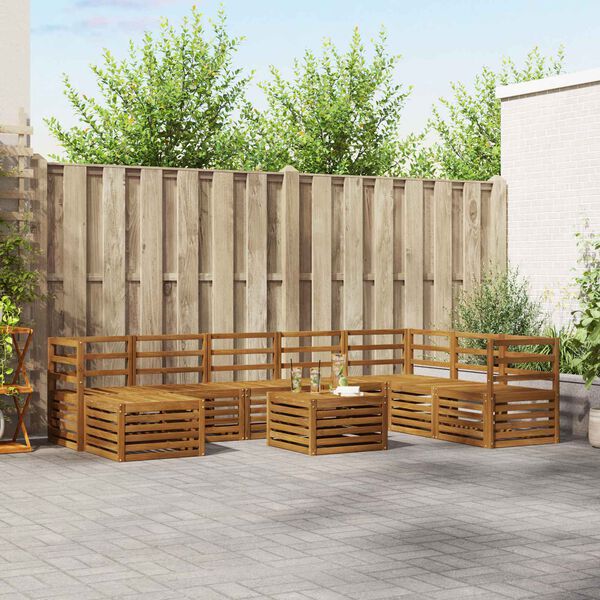 vidaXL Set divani Naturale Legno di Acacia Massello