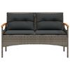 vidaXL Set Divani da Giardino 4 pz con Cuscini in Polyrattan Grigio