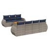 vidaXL Set Divani da Giardino 8 pz con Cuscini Grigio in Polyrattan