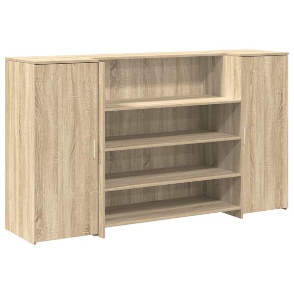 vidaXL Banco Reception Rovere Sonoma 180x50x103,5 cm Legno Multistrato