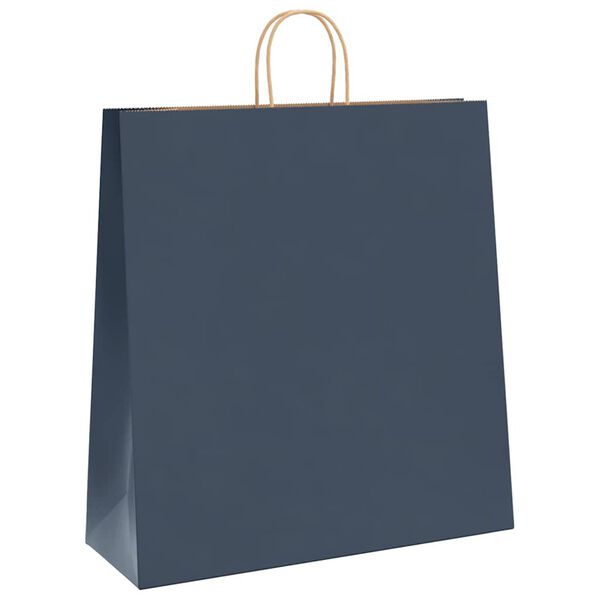 vidaXL Sacchetti di Carta 250 pz con Manici Blu 45x17x48 cm