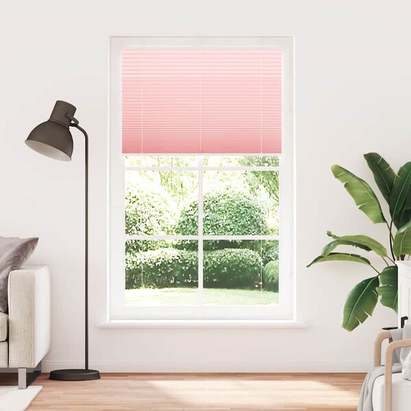 vidaXL Tenda Plissettata Rosa 115x200 cm Larghezza Tessuto 114,4 cm