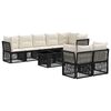 vidaXL Set Divano da Giardino 8 pz Nero polyrattan