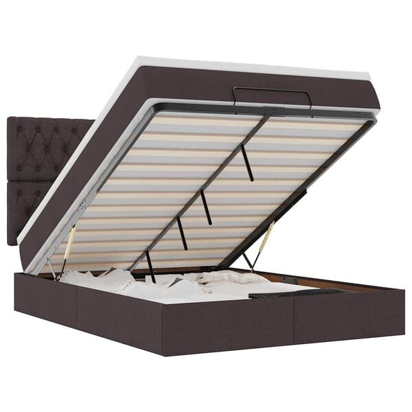 vidaXL Struttura Letto Pouf con Materasso 140x190 cm in Tessuto