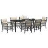 vidaXL Set da Pranzo per Giardino con cuscino 7 pcs Nero polyrattan
