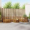 vidaXL Set divano sezionale 9 pcs Naturale Legno di Acacia Massello