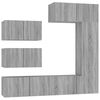 vidaXL Set di Mobili Porta TV 6 pz Grigio Sonoma in Legno Multistrato