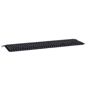 vidaXL Cuscino per Panchina Tessuto Oxford Quadro Nero 180 x 50 x 3 cm