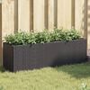 vidaXL Fioriera da Giardino con 3 Vasi Nera 105x30x32 cm in Polyrattan
