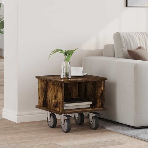 vidaXL Supporto TV Rovere fum&eacute; 37 x 35 x 35 cm Legno multistrato