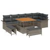 vidaXL Set Divano da Giardino con cuscino 9 pcs Grigio polyrattan