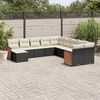 vidaXL Set Divani da Giardino 11 pz con Cuscini in Polyrattan Nero