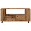 vidaXL Mobile Porta TV con Ruote Legno Antico 102x34,5x43cm Truciolato