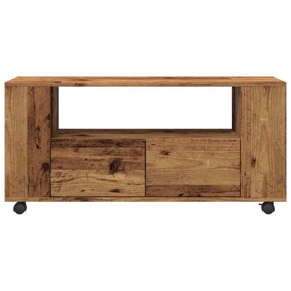 vidaXL Mobile Porta TV con Ruote Legno Antico 102x34,5x43cm Truciolato