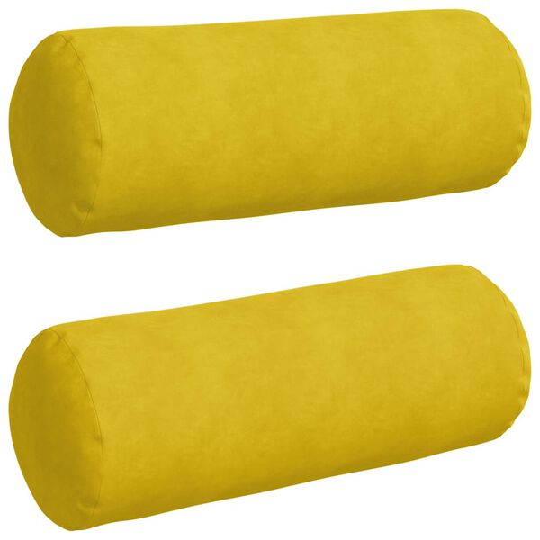 vidaXL Cuscini a rullo 2 pcs Giallo Ø 25 x 70 cm Tessuto in Cords