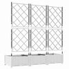 vidaXL Vaso da giardino 3 pcs Bianco 120 x 40 x 125,5 cm Acciaio