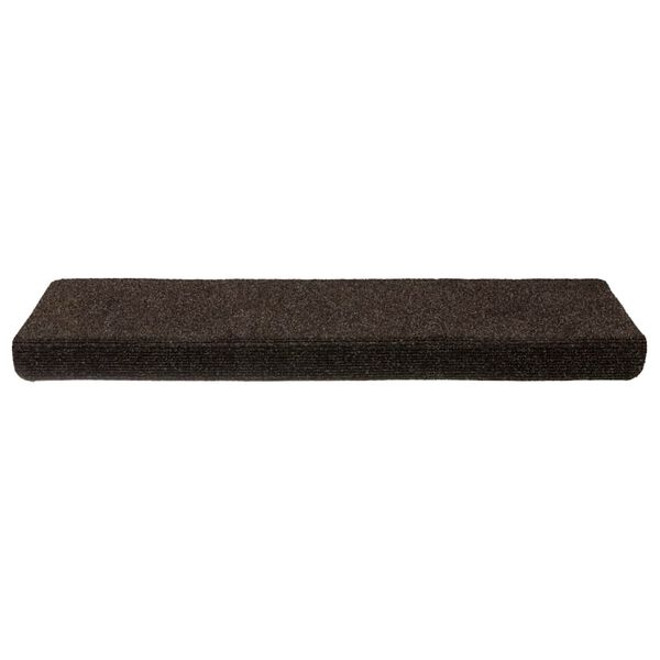 vidaXL Tappetini per scale autoadesivi 30 pz 65x21x4 cm marrone scuro bordo rettangolare