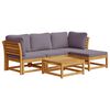 vidaXL Set Salotto da Giardino 5 pz con Cuscini Legno Massello Acacia