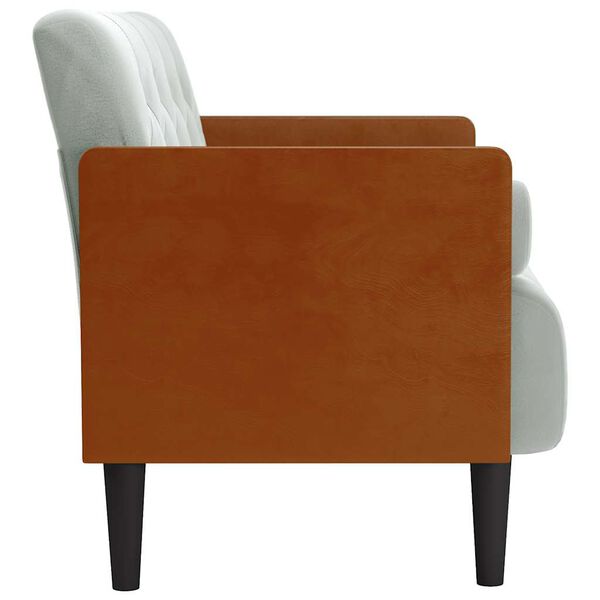 vidaXL Divano Divanetto con Cuscini Bolster Grigio Chiaro 110 cm