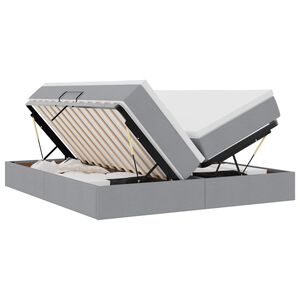 vidaXL Letto con contenitore e materasso Grigio chiaro 180 x 200 cm