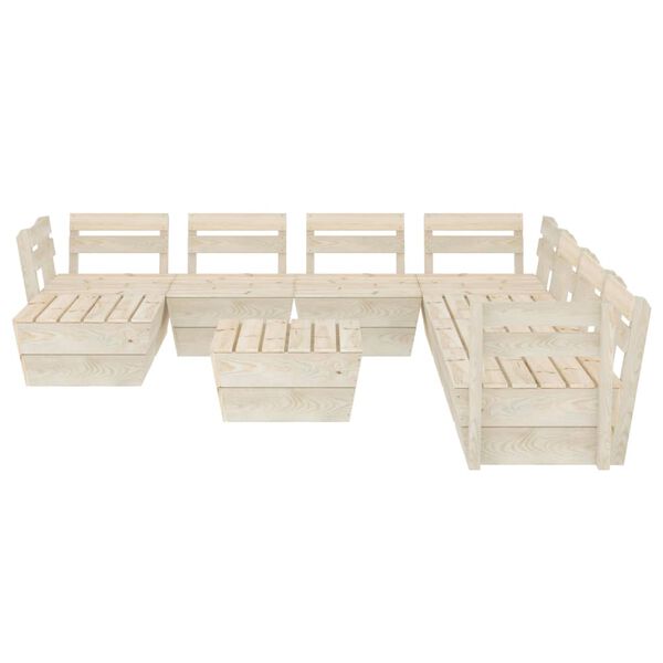 vidaXL Set Divani da Giardino su Pallet 9 pz in Legno Abete Impregnato