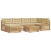 vidaXL Set di divani da esterno 7 pz Bianco e Beige