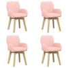 vidaXL Sedie da pranzo girevoli 4 pz Boucl&eacute; Rosa 54 x 58 x 87 cm