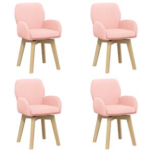 vidaXL Sedie da pranzo girevoli 4 pz Boucl&eacute; Rosa 54 x 58 x 87 cm