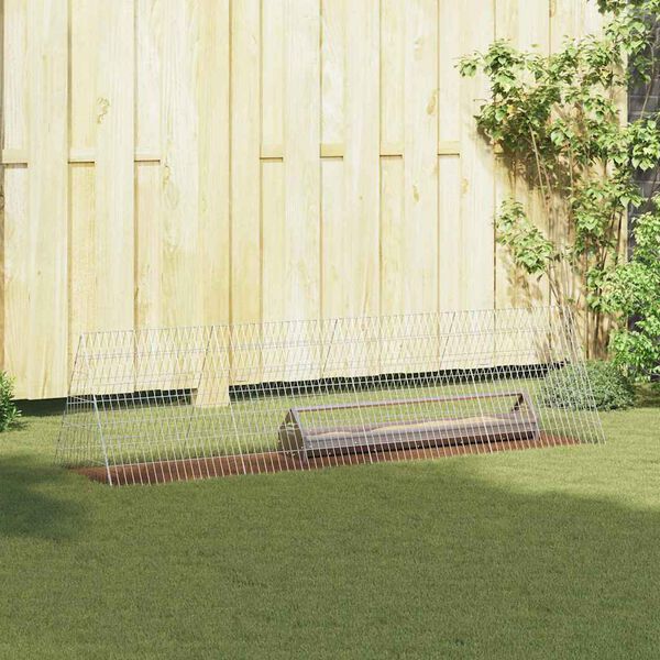 vidaXL Gabbia per polli Argento 215 x 55 x 55 cm Acciaio zincato