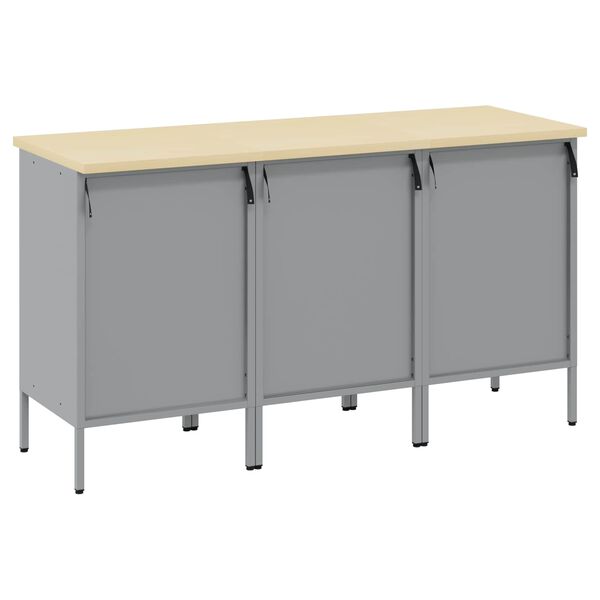 vidaXL Mobile da lavoro 3 pcs Nero e Grigio 150 x 55 x 85 cm