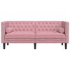 vidaXL Divano Chesterfield con Rinforzi 2 Posti Rosa in Velluto